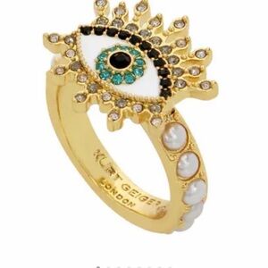 Kurt Geiger London Crystal Evil Eye Cocktail Ring
